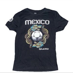 Mexico Shirt Mens S Black FIFA World Cup Qatar 2022 Soccer Football Tee Cotton